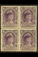 1897-1918 4c Violet Queen Mary, SG 43, A Superb Mint BLOCK OF FOUR, With The Lower Two Stamps Never Hinged. An Attractiv - Andere & Zonder Classificatie