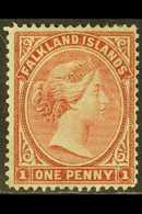 1878 1d Claret, No Watermark, SG 1, Unused, Diagonal Crease, Good Colour And Perfs, Cat.£750. For More Images, Please Vi - Falklandeilanden