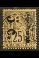 CONGO 1891 5c On 25c, Large "O", Reading Downwards, Yv 4Aa, Very Fine Used. For More Images, Please Visit Http://www.san - Other & Unclassified