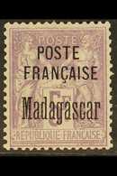 MADAGASCAR 1895 5f Mauve On Lilac Overprint (Yvert 22, SG 23), Fine Mint, Fresh. For More Images, Please Visit Http://ww - Other & Unclassified