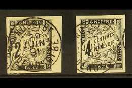 NOSSI BE 1884 2c Black & 4c Black Postage Dues (Yvert 2 & 4), Superb Used With 'socked On The Nose' "NOSSI BE / ILE DE N - Altri & Non Classificati