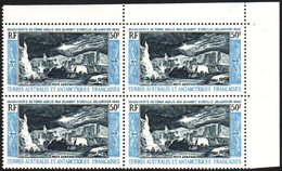 T.A.A.F. 1965 AIR 50f Discovery Of Adelie By Dumont D'Urville (Yvert 8) - A Superb Never Hinged Mint Corner Block Of Fou - Other & Unclassified