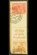 1949 Buildings Fully Perforated Vertical SE-TENANT STRIP Of 4 Containing 20pf + Blank Gutter + Printed Label + 4pf, Mich - Other & Unclassified