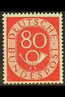 1951-52 80pf Rose-red Posthorn (Michel 137, SG 1059), Superb Never Hinged Mint, Expertized Schlegel BPP, Very Fresh. For - Andere & Zonder Classificatie