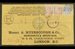 1898 (14 Aug) Registered Cover With Printed Stamp Dealer's Advert Addressed To London, Bearing 1884-91 2½d & 1898-1902 1 - Goudkust (...-1957)