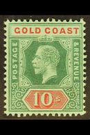 1913-21 10s Green And Red On Green, SG 83, Fine Mint.  For More Images, Please Visit Http://www.sandafayre.com/itemdetai - Goldküste (...-1957)