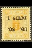 OFFICIAL 1902 (Dec) 3a Orange-ochre, Perf 14 X 13½, Overprinted ""I GILDI", (SG O88, Facit Tj 15b, Michel 10 A) - A Stun - Autres & Non Classés
