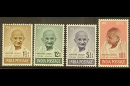 1948 Gandhi Complete Set, SG 305/08, Never Hinged Mint, 10r With Minor Rub, Fresh. (4 Stamps) For More Images, Please Vi - Andere & Zonder Classificatie