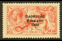 1925-28 5s Rose-carmine Seahorse With 'Narrow Date' Overprint, SG 84, Very Fine Mint, Fresh. For More Images, Please Vis - Other & Unclassified