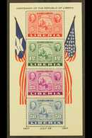 1947 Stamp Anniversary Perf Miniature Sheet, Mi Block 1A, Never Hinged Mint. For More Images, Please Visit Http://www.sa - Liberia