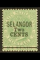 SELANGOR 1891 2c On 24c Green, SG 46, Superb Mint. Scarce Stamp. For More Images, Please Visit Http://www.sandafayre.com - Other & Unclassified