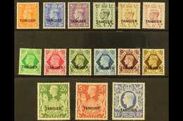 TANGIER 1949 Overprints Complete Set, SG 261/75, Fine Never Hinged Mint, Very Fresh, All Expertized Zumstein. (15 Stamps - Other & Unclassified