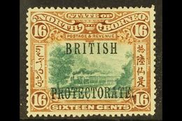 1901-05 16c Green & Chestnut Perf 14½ -15, "British Protectorate" Overprinted, SG 136a, Very Fine Mint For More Images,  - Nordborneo (...-1963)