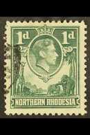 1938-52 KGVI Definitive 1d Green With "Extra Boatman", SG 28a, Fine Used, The Postmark Well Clear Of The Variety. For Mo - Noord-Rhodesië (...-1963)