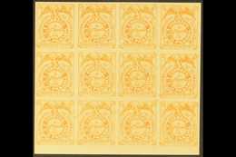 1878 50c Orange Medium Thick Paper Local Issue (Scott 7, SG 4B), Never Hinged Mint Marginal BLOCK Of 12, Attractive. (12 - Panama