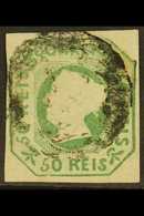 1853 50r Blue-green, Maria, SG 7, Used, Four Margins, Expertly Repaired, However An Attractive Stamp With Cancel Clear O - Autres & Non Classés