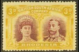 1910-13 3d Magenta & Yellow-ochre, Double Head, SG 136, Couple Of Blunt Perfs, Otherwise Very Fine Mint. For More Images - Other & Unclassified