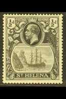 1922-37 ½d Grey-black & Black, Wmk Script CA, BROKEN MAINMAST VARIETY, SG 97ha, Mint. For More Images, Please Visit Http - Sainte-Hélène