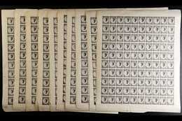 1872-79 2pa Black Newspaper Type II Imperf (Michel 20 II, SG N53), Eleven Never Hinged Mint COMPLETE SHEETS Of 100. Cat  - Servië