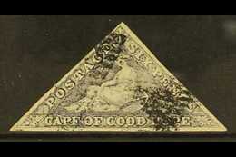 CAPE OF GOOD HOPE 1855-63 6d Slate- Lilac On Blued Paper, SG 7c, Used With 3 Good Margins. Brandon Certificate. For More - Unclassified