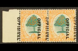 OFFICIAL VARIETY 1930-47 6d Green & Orange, OVERPRINT SHIFTED TO LEFT VARIETY, Left Marginal Example With "OFFISIEEL" Pr - Non Classés