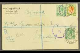 1917 (13 Jul) Printed Registered Cover To Windhuk Bearing ½d And 4d Union Stamps Tied By Very Fine "KUB" Violet Cds Post - Zuidwest-Afrika (1923-1990)