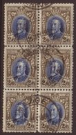 1931-37 2s6d Blue And Drab, SG 26, Fresh Cds Used Block Of Six. For More Images, Please Visit Http://www.sandafayre.com/ - Zuid-Rhodesië (...-1964)