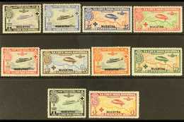 1926 Red Cross Complete Air Set With "MUESTRA" (Specimen) Overprints, Edifil 339M/48M (as SG 407/16, Michel 312/21), Fin - Other & Unclassified