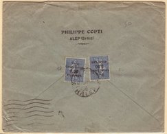 1923 Commercial Cover To France, Franked Two 1923 2.50pi On 50c "Syrie Grand Liban" Overprints, SG 105, HALEP C.d.s. Can - Syrie