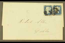 1841 (3 Sept) Letter Sheet From York To Dublin Bearing A PAIR Of 1840 2d Pale Blue 'GK - BL' Plate 1 (SG 6) With 4 Large - Sonstige & Ohne Zuordnung