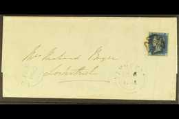 1842 (5 Feb) EL From Plympton To Lostwitheil, Cornwall Bearing An Attractive 1840 2d Blue 'HD' Plate 2 With 4 Neat Margi - Other & Unclassified