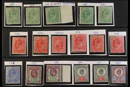 1910-1913 KEVII NEVER HINGED MINT SELECTION Presented On A Stock Card, ALL DIFFERENT & Includes A Selection Of Values To - Non Classés