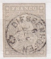 SUISSE HELVETIA NON DENTELE 2 RAPPEN GRIS - Used Stamps