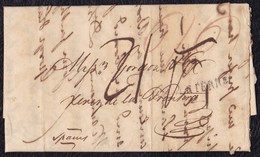 1818. LONDRES A JEREZ DE LA FRONTERA. MARCA LINEAL "ANGLETTERRE". 6/6 CHELINES PENIQUES. 21 REALES. TRIPLE PORTE. - ...-1840 Prephilately