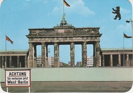 AK Berlin Grenze Berliner Mauer Wall Brandenburger Tor Achtung Sie Verlassen Jetzt West Sektor Unter Den Linden SBZ - Muro De Berlin
