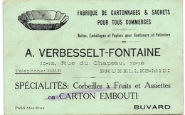 Buvard Vloeipapier - Fabrique Cartonnages & Sachets - A. Verbesselt - Fontaine - Bruxelles - Papeterie