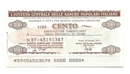 1977 - Italia - Istituto Centrale Delle Banche Popolari Italiane - Ass.Commercianti Provincia Udine ---- - [10] Scheck Und Mini-Scheck