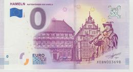 Billet Touristique 0 Euro Souvenir Allemagne Hamelin 2018-1 N°XEBN003699 - Privatentwürfe