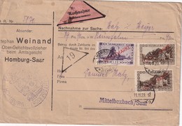 SARRE 1929 LETTRE EN CONTRE REMBOURSEMENT DE HOMBURG - Covers & Documents