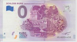 Billet Touristique 0 Euro Souvenir Allemagne Schloss Burg 2018-7 N°XEJG004450 - Essais Privés / Non-officiels