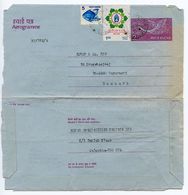 India 1984 Uprated Aerogramme Calcutta To Bagsværd, Denmark - Aerogramme