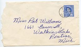 Canada 1953 5c. QEII Postal Envelope Forest, Ontario To Pontiac, Michigan - 1953-.... Regering Van Elizabeth II