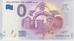 Billet Touristique 0 Euro Souvenir Allemagne Zoo Leipzig - 140 Jahre 2018-1 N°XEAH005248 - Essais Privés / Non-officiels