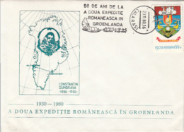 D7797- CONSTANTIN DUMBRAVA ARCTIC EXPEDITION, GREENLAND, DOG SLED, SPECIAL COVER, 1980, ROMANIA - Expéditions Arctiques