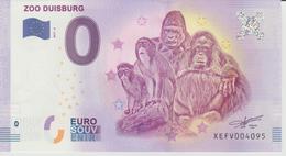 Billet Touristique 0 Euro Souvenir Allemagne 300 Zoo Duisburg 2017-6 N°XEFV004095 - Privéproeven