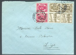 PU74 Et 75 - Tb18 - 10c Et 25c. Petit SCEAU De L'ETAT Album SARIBO Obl. C BRUXELLES Sur Lettre Du 10-II-1938 Vers Liège - Sonstige & Ohne Zuordnung