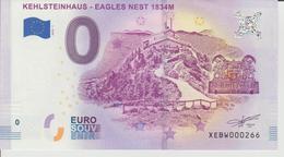 Billet Touristique 0 Euro Souvenir Allemagne Kehlsteinhaus - Eagles Nest 1834M 2018-1 N°XEBW000266 - Privatentwürfe