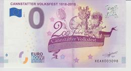 Billet Touristique 0 Euro Souvenir Allemagne Cannstatter Volksfest 1818-2018 2018-1 N°XEAX003098 - Privatentwürfe