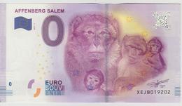 Billet Touristique 0 Euro Souvenir Allemagne Affenberg Salem 2017-1 N°XEJB019202 - Essais Privés / Non-officiels