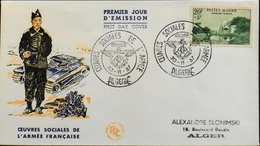 Enveloppe 1er Jour ALGERIE 1957 - Oeuvres Sociales De L'Armée - Affr. N° 347  Y & T - Constantin Daté Le 30.11.1957 -TBE - FDC